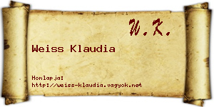 Weiss Klaudia névjegykártya