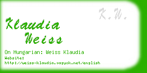 klaudia weiss business card